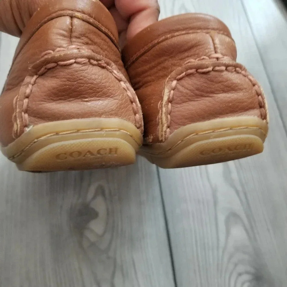 Coach Womens Mary Lock Up Driver Leather Loafer Shoes Size 6.5 Tan Slip On - Picture 6 of 10